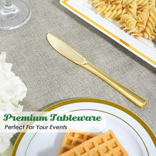 Gold Elegant Plastic Knives, Forks & Spoons - Catering & Wedding - FOCUSLINE - JOLLYCHEF