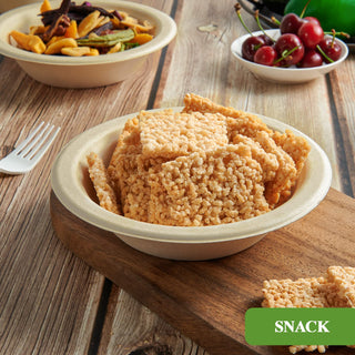 12oz/ 16oz Natural Wide - mouth Compostable Bowls - Milk & Chili Soups - Vplus - JOLLYCHEF