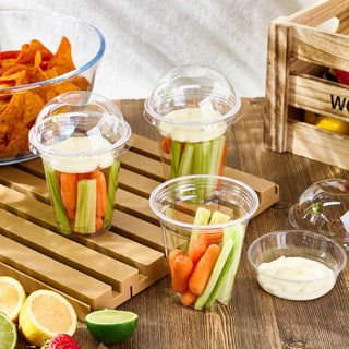 12 oz  Clear Elegant Parfait Cup with Insert & Dome lids - Party&Wedding - Lilymicky - JOLLYCHEF