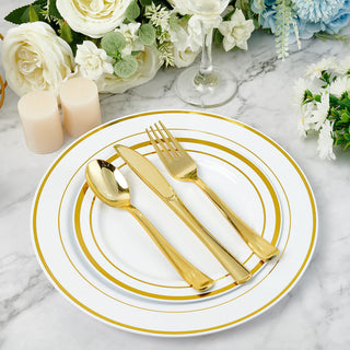 Gold Elegant Plastic Knives, Forks & Spoons - Catering & Wedding - FOCUSLINE - JOLLYCHEF