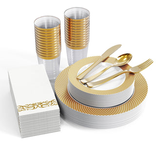 Gold Lace Rimmed Dinnerware Set - Halloween & Wedding - FOCUSLINE - JOLLYCHEF