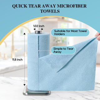 12inx12in Blue & Gray Tear Away Perforated Microfiber Cleaning Cloth - Kitchen & Car Cleaning - honova - JOLLYCHEF