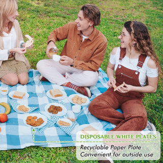 6in/ 7in White Paper Plates - Perfect for Picnics & Birthdays - FOCUSLINE - JOLLYCHEF