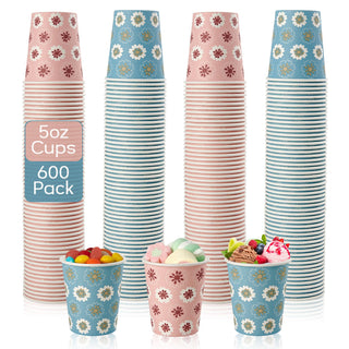 5oz Blue & Pink Floral Pattern Paper Dessert Cups - Cupcake & Party - TV TOPVALUE - JOLLYCHEF