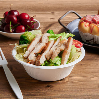 12oz White Narrow Mouth Compostable Bowls - Hot & Cold Foods - Vplus - JOLLYCHEF