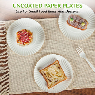 6in/ 7in White Paper Plates - Perfect for Picnics & Birthdays - FOCUSLINE - JOLLYCHEF