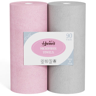 12inx12in Pink & Gray Tear Away Perforated Microfiber Cleaning Cloth - Kitchen & Car Cleaning - honova - JOLLYCHEF