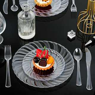 Clear Plastic Plates with Curved Edges - Weddings & Parties - FOCUSLINE - JOLLYCHEF