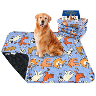 Artist-Designed 4-Layer Protection Washable Dog Pee Pads - Potty Training & Senior Dog Care - Miyoky