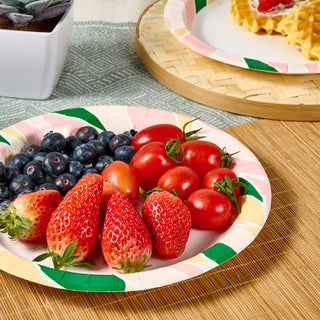 8.375in Pink with Irregular Patterns Round Paper Plates - Parties & Picnics - FOCUSLINE - JOLLYCHEF