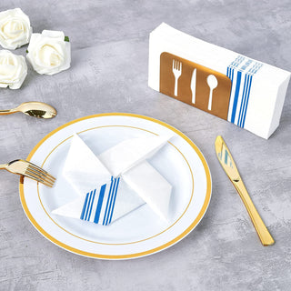 1 - Ply Gold Striped Pattern Disposable Hand Towels - Guestrooms & Restaurants – Vplus - JOLLYCHEF