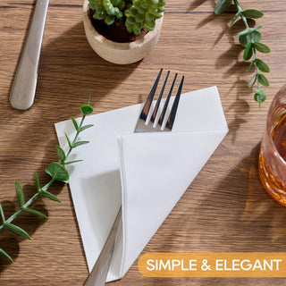 1 - Ply Solid White Premium Linen - Fee Cocktail Napkins - Weddings & Parties - FOCUSLINE - JOLLYCHEF