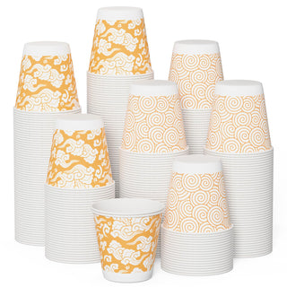 3oz Orange Cloud Pattern Versatile Small Paper Cups - Bathroom & Mouthwash - Jolly Chef