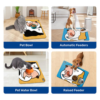 Artist-Designed Absorbent Non-Slip Pet Feeding Mat - Waterproof & Easy Clean Dog Food Mat - Home & Travel - Miyoky