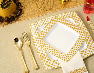 Clear Elegant gold dinnerware set - Wedding & Birthday Party - FOCUSLINE - JOLLYCHEF