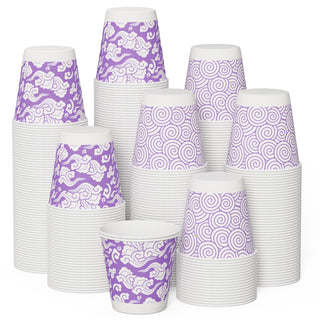3oz Purple Cloud Pattern Versatile Small Paper Cups - Bathroom & Mouthwash - Jolly Chef