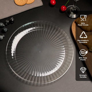 7in/ 10in Clear Plastic Plates for Weddings & Birthday Parties - FOCUSLINE - JOLLYCHEF