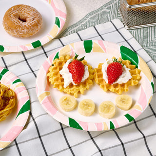 8.375in Pink with Irregular Patterns Round Paper Plates - Parties & Picnics - FOCUSLINE - JOLLYCHEF