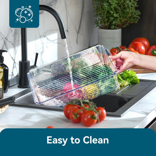 4 Pack Clear Rectangular Stackable Fridge Organizer - Storing Vegetables & Kitchen Ingredients - Luckore - JOLLYCHEF