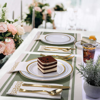 Gold Rim & Rose Gold Rim Dinnerware Sets with Napkins - Parties & Events- Focusline