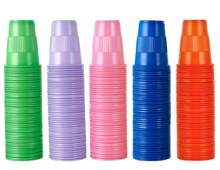 Multiple Sizes Assorted Color Textured Plastic Dessert Cups - Party & Bathroom Use - Lilymicky - JOLLYCHEF