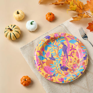 10in Vintage Floral Bird Design Disposable Paper Plates – Party & Wedding – MUCHII