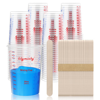 20oz/32oz Clear Plastic Measuring Cups with Stirrers - Kitchen & DIY Projects - Lilymicky - JOLLYCHEF