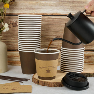 Multiple Size Brown Paper Coffee Cups Sets - Office & Party - LITOPAK - JOLLYCHEF