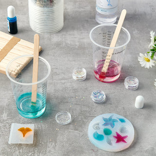 8oz Clear  Plastic Measuring Cups with Stirrers - Baking & Paint Mixing - Lilymicky - JOLLYCHEF