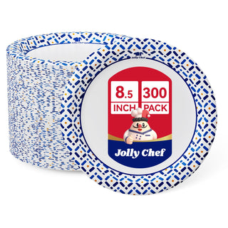 8.5/10 Inch Blue Geometric Heavy Duty Disposable Paper Plates – Parties & Catering - Jolly Chef