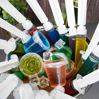 1.5oz/2oz Clear Jelly Shot Syringes with Lids & Small Plastic Cups - Halloween & Party - Vplus