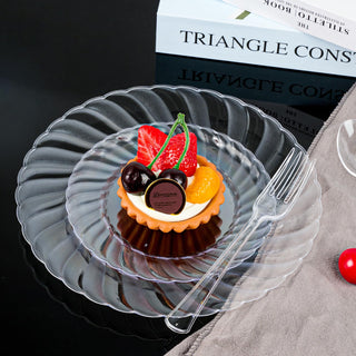 Clear Plastic Plates with Curved Edges - Weddings & Parties - FOCUSLINE - JOLLYCHEF