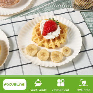 6in/ 7in White Paper Plates - Perfect for Picnics & Birthdays - FOCUSLINE - JOLLYCHEF