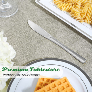 Silver Food - Grade Plastic Knives, Forks & Spoons - Catering & Parties - FOCUSLINE - JOLLYCHEF