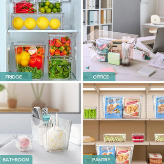 6 Pack / 8 Pack Clear Stackable Plastic Storage Containers - Kitchen & Fridge Organization - MUCHII - JOLLYCHEF