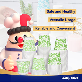 3oz Green Cloud Pattern Paper Dessert Cups - Party & Picnic - Jolly Chef - JOLLYCHEF