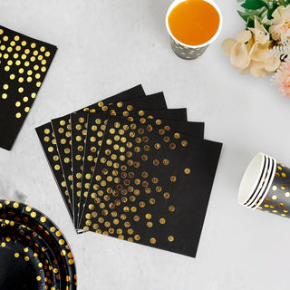 Black and Rose Gold Elegant & BPA - Free Dinnerware Sets - Halloween & Birthday Party - JOLLY PARTY - JOLLYCHEF