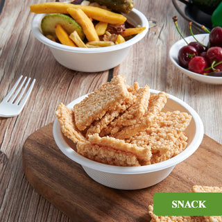 12oz White Narrow Mouth Compostable Bowls - Hot & Cold Foods - Vplus - JOLLYCHEF