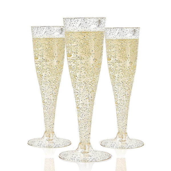 4.5 oz Bulk Plastic Champagne Flutes | Toasting Glasses for Sparkling Wine, Mimosas | Durable Heavy Duty | Restaurant Supply