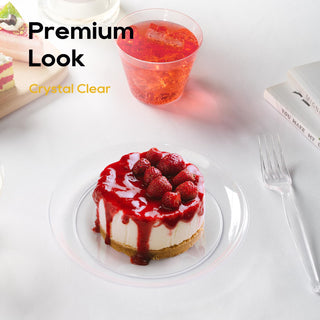 7in /10in Clear Plastic Plates - Wedding & Birthday Party - FOCUSLINE - JOLLYCHEF