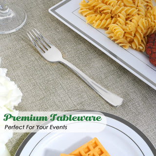 Silver Food - Grade Plastic Knives, Forks & Spoons - Catering & Parties - FOCUSLINE - JOLLYCHEF