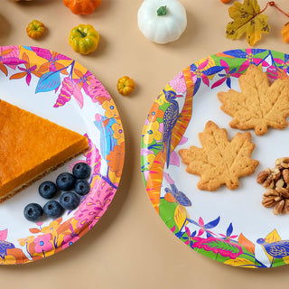 10in Vintage Floral Bird Design Disposable Paper Plates – Party & Wedding – MUCHII