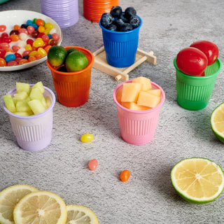 Multiple Sizes Assorted Color Textured Plastic Dessert Cups - Party & Bathroom Use - Lilymicky - JOLLYCHEF