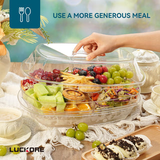 4 - Compartment Condiment Tray with Lid - Family Gatherings & Outdoor BBQs – Luckore - JOLLYCHEF
