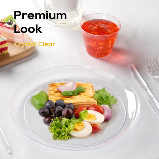 7in /10in Clear Plastic Plates - Wedding & Birthday Party - FOCUSLINE - JOLLYCHEF