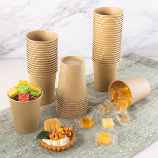 Multiple Size High End Brown Paper Coffee Cups - Diy Design & Office - LITOPAK - JOLLYCHEF