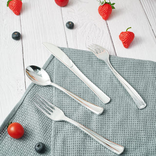 Silver Food - Grade Plastic Knives, Forks & Spoons - Catering & Parties - FOCUSLINE - JOLLYCHEF