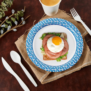 8.375in /10in Blue Camo Round Paper Plates - Daily Use & Parties - MUCHII - JOLLYCHEF