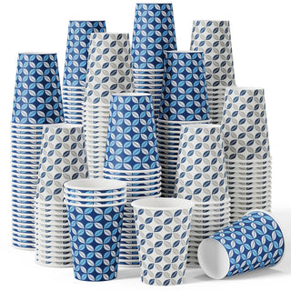 12oz /16oz Blue Leaf Design Leak - Resistant Coffee Cups - Office & Party Use - Jolly Chef - JOLLYCHEF