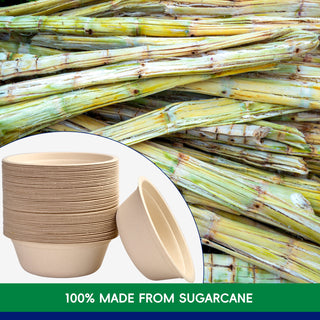 Jolly Chef 16oz disposable paper bowl is 100% made from sugarcane
